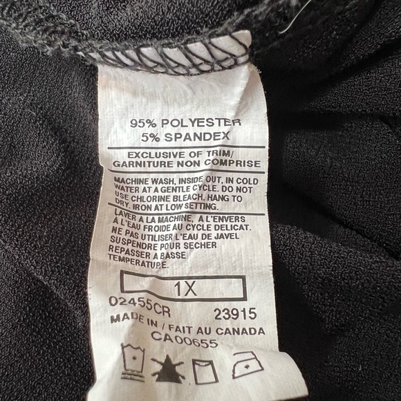 𝅺reitman’s Size 1X Black Dressy Stretchy Romper, VGUC - Picture 3 of 6